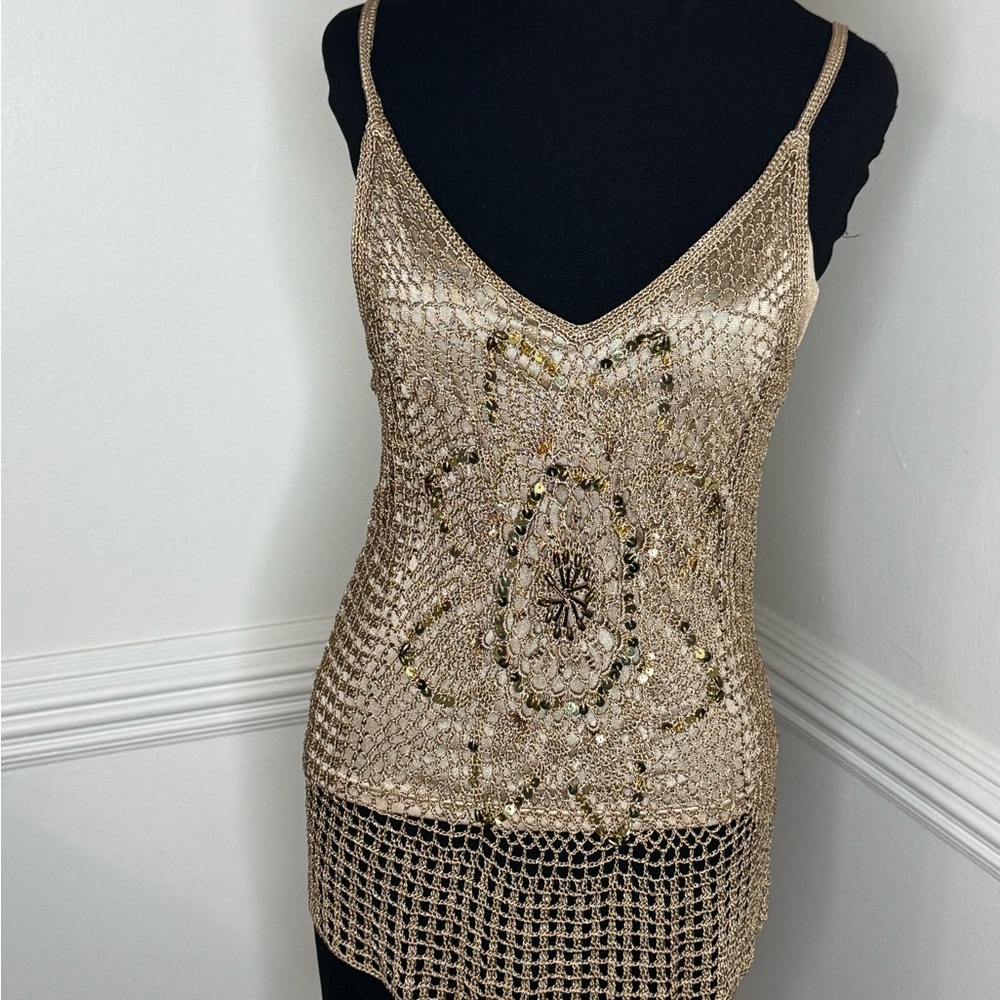 SOLD!!!! Bohemian Vibes! Gold Embellished Tank Top